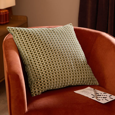 Checkered Blue Square Throw Cushion Cover