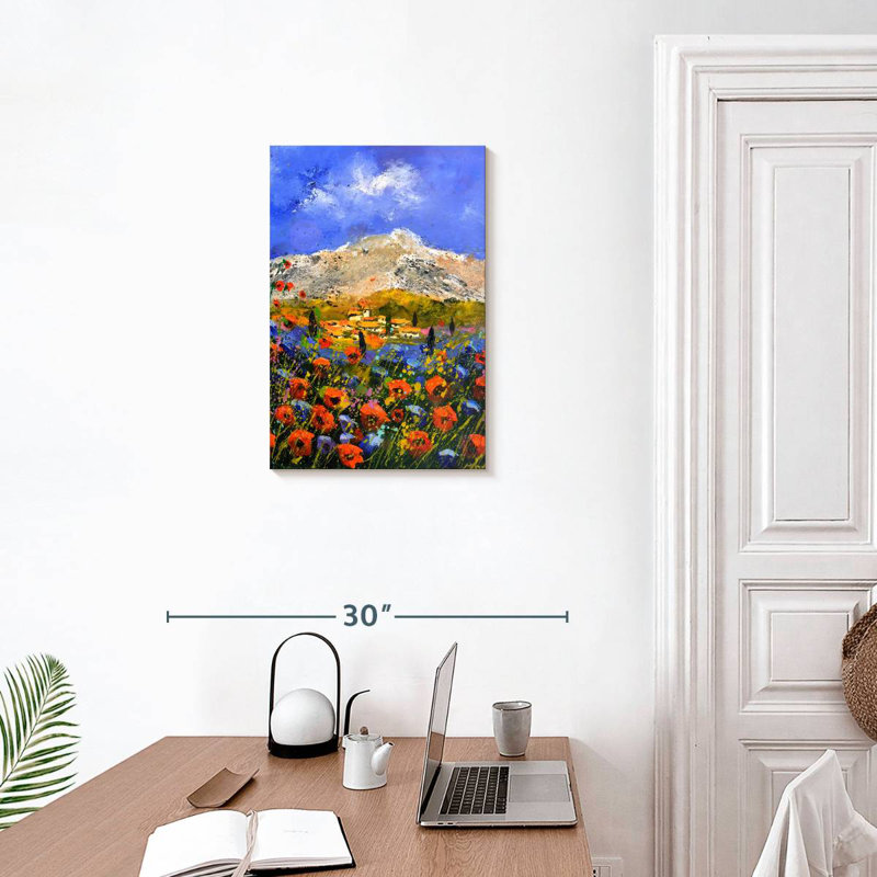 Alvord, coquelicots rouges, été, Provence, H 24 po x l 16 po