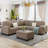 Sectional Corner Sofa L-Shape Couch Space Saving With Storage Ottoman & Cup Holders Design For Large Space Dorm Apartment-926361444