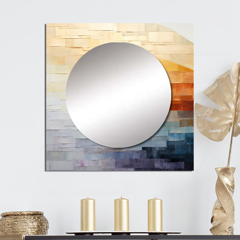 Deehan - Grand miroir mural carré arc-en-ciel pour chambre à coucher, 36 po x 36 po