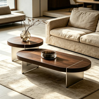 Simplicity Wooden Coffee Table with Acrylic Legs