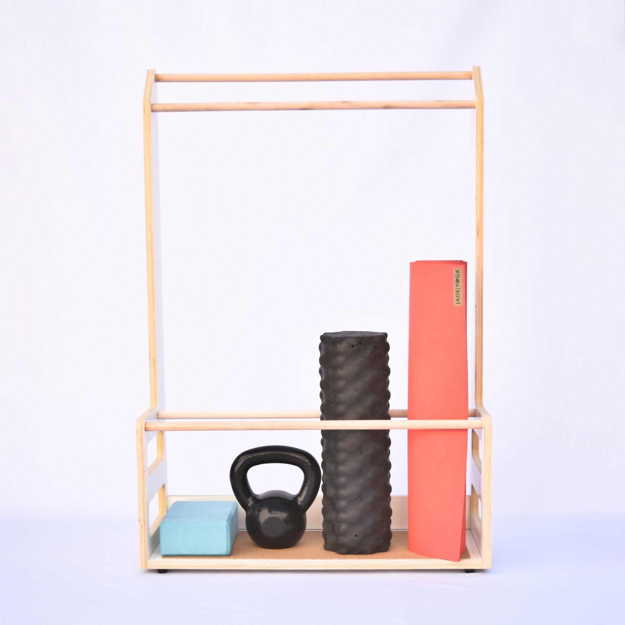 Modern Yoga Mat Holder Floor, Home Gym Yoga Mat Storage Rack Basket,  Workout Equipment Organizer Cart for Fitness Club