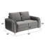Causeuse 59 po Wenona, velours gris-933144469