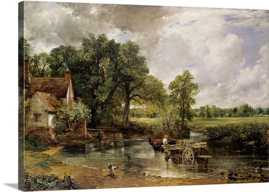 «The Hay Wain, 1821» par John Constable, reproduction d'art, H 32 po x l 48 po x 1,5 po, Toile
