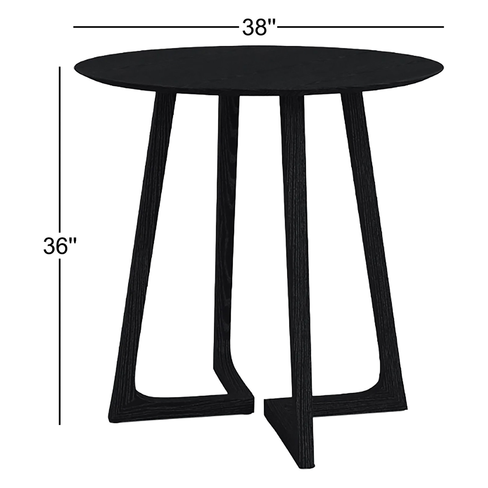 Fischer 38" Dining Table, Black Ash