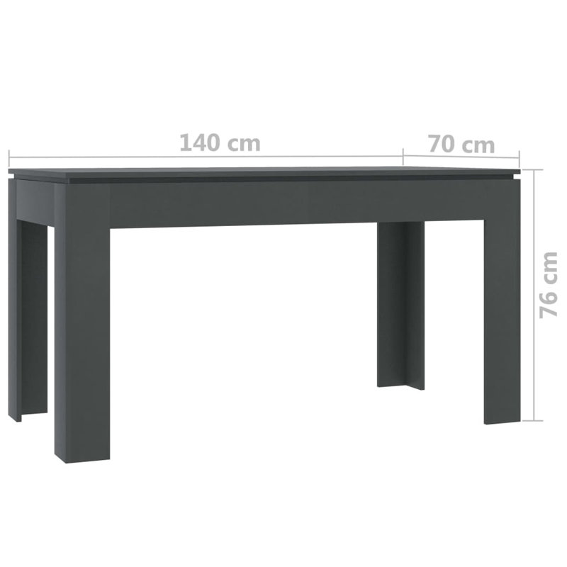 Table de salle à manger, Noir, H 29,9 po x L 47,2 po x l 23,6 po