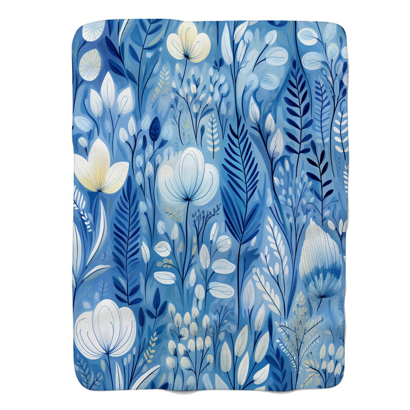 Ocean Blooms - 1 pièce Sherpa Premium, Lit simple