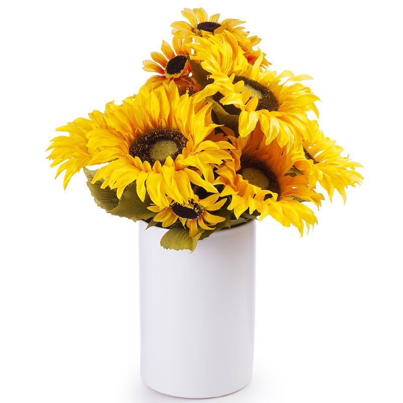 Arrangements floral tournesols et les vases