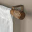 Tringle à rideaux simple réglable avec fleuron en rotin tissé et bambou-184661854
