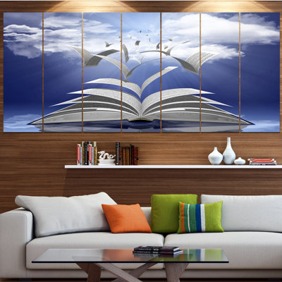 Book Pages Skyward Graphic Art Print MultiPiece Image on Canvas