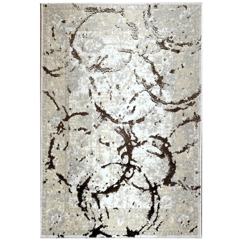 Tapis à motif abstrait de luxe avec cercles Penina