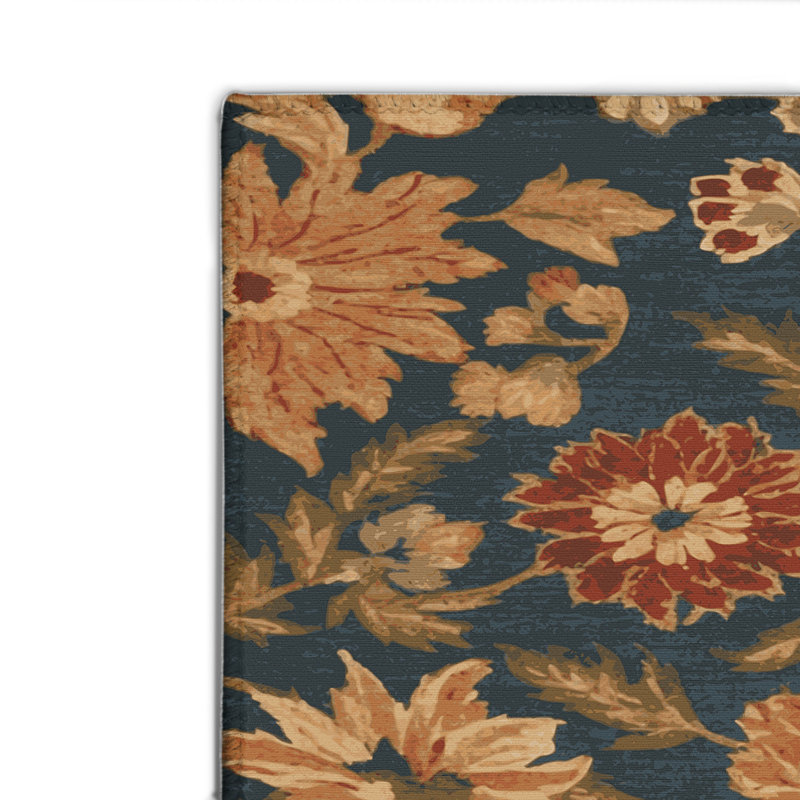 Tapis noir d'intérieur et d'extérieur Botanical, Rectangulaire 8 pi x 10 pi