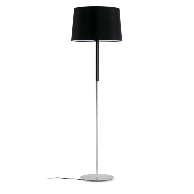 Volta 151cm Traditional Floor Lamp with Outlet, Black