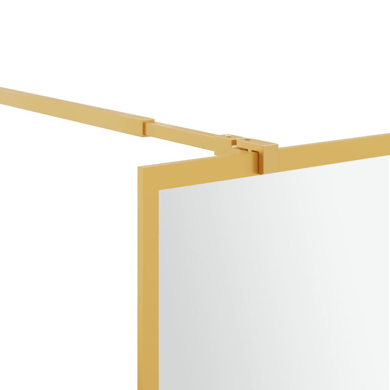 Bendale 195mm H Framed Walk In Glass Screens with Glass, Gold, 90cm W