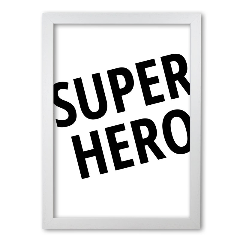 Superhero - Print, White Grain Frame, 60 cm H x 42 cm W x 5 cm D