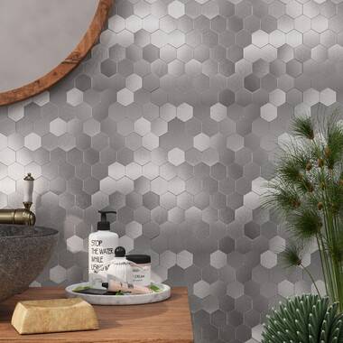 Speed tiles Hexagonia 11.46'' W x 11.89'' L Metal Peel and Stick Mosaic  Tile & Reviews