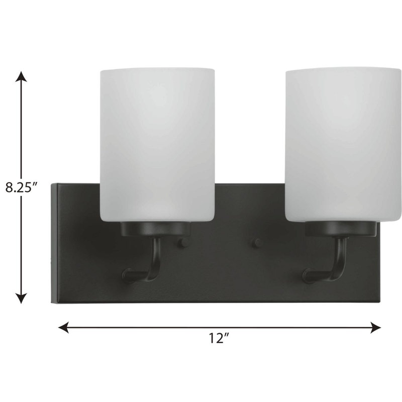 2 - Light Dimmable Vanity Light, Matte Black