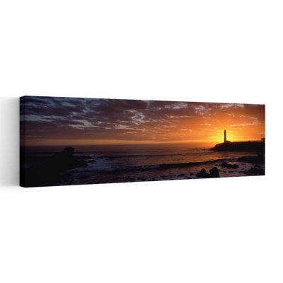 Lighthouse At Sunset, Pigeon Point Lighthouse, San Mateo County, California, Usa Abstract Contemporary Architecture Landscape Wall Art