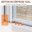 BFH l 33,5-35 po x H 72 po Porte de douche pliante en verre sans cadre, porte de douche pliante sans cadre-107231839