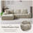 L-Shape Sectional Oversized Sofa, Tufted Minimalist Design, Left Facing Chaise, No Assembly Required-401631190-401631186