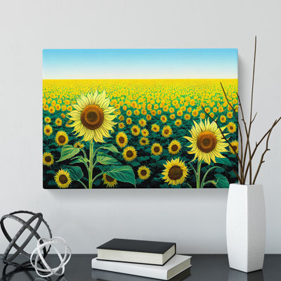 Astonishing Sunflower Field - Wrapped Canvas