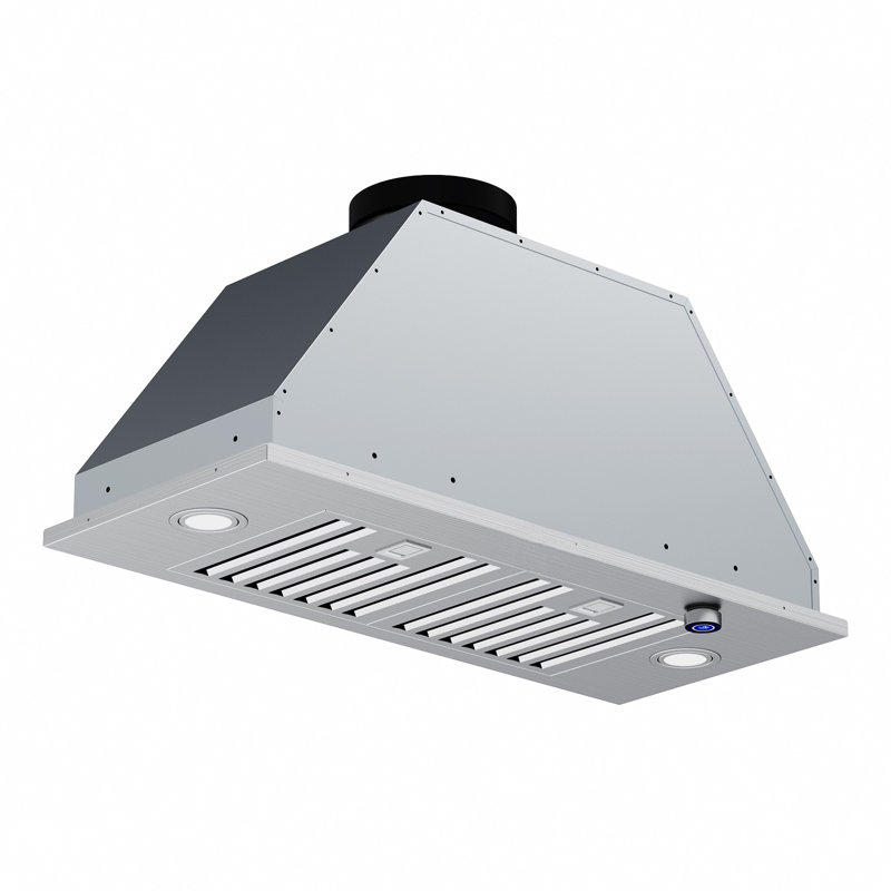 30 in. 600 CFM Convertible Insert Range Hood in Stainless Steel with Knob Control and LED Lights, 30"