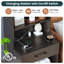 Table de chevet haute de 51,8 po avec station de charge et lumières DEL Manech pour chambre à coucher, noir, Manech-71238997