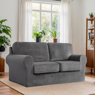 Stretch Sofa Slipcover For 2-Seater Couch With Seat Covers And Cushion Covers