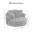 Fauteuil demi-tonneau moderne surdimensionné avec coussins l 59,8 po Modern-1229153649