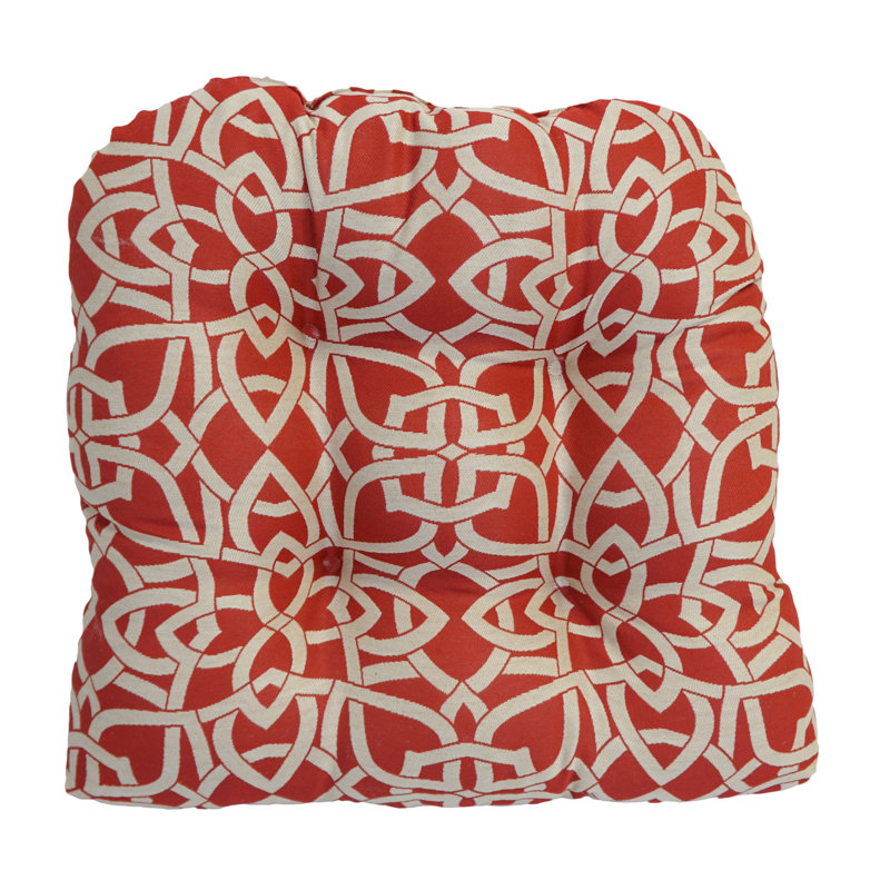 Outdoor 5'' Seat Cushion, Crimson/Beige