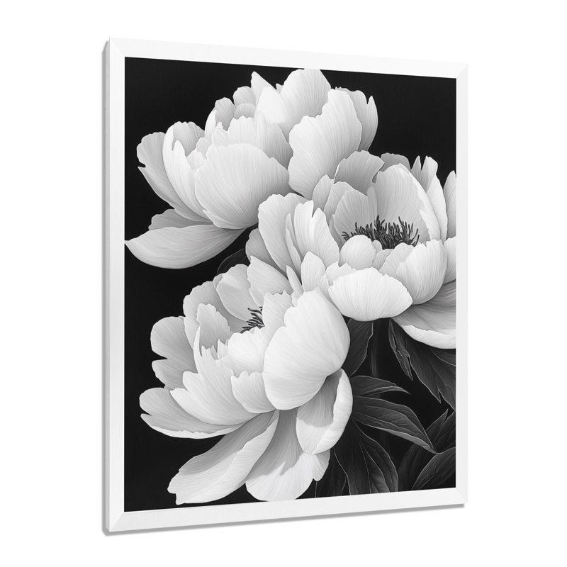 Banwell - salon d'art mural floral, H 40 po x l 30 po, Reproduction encadrée d'une seule photo, Blanc