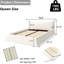 Grand lit plateforme tapissier crème avec tête de lit en velours de forme spéciale, structure en métal et pin massif, 24 lattes épaisses pour un poids de 1 000 lb, coussin de relaxation moelleux, lit, lattes,-870398437