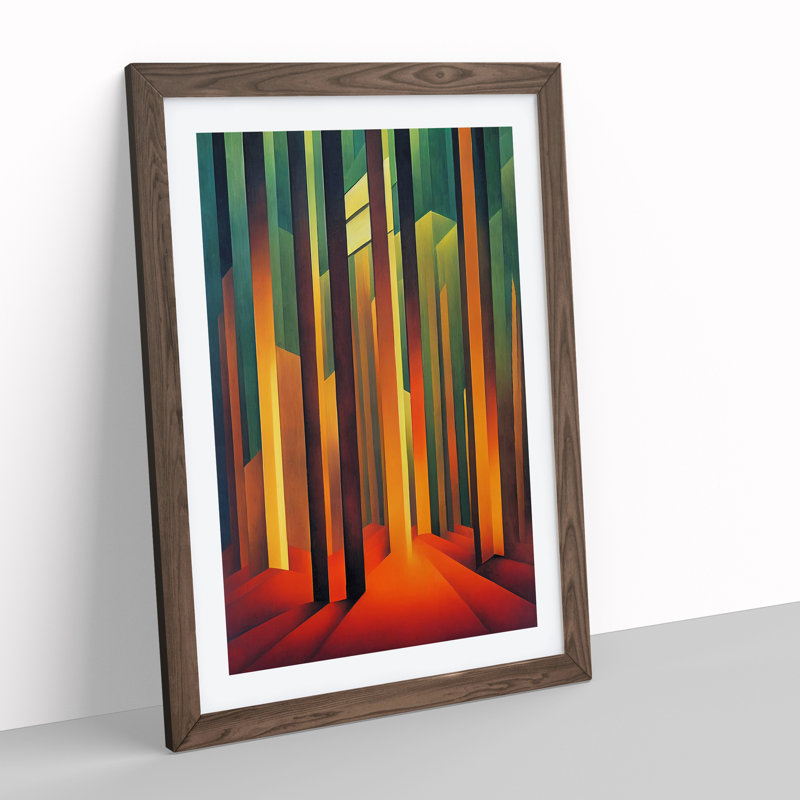 Modern Forest No.5 Abstract - Framed Print, 64cm H x 46cm W x 2cm D, Walnut