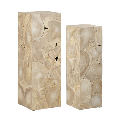 Barron 2 Piece Teak Pedestal_Plant Stand Set