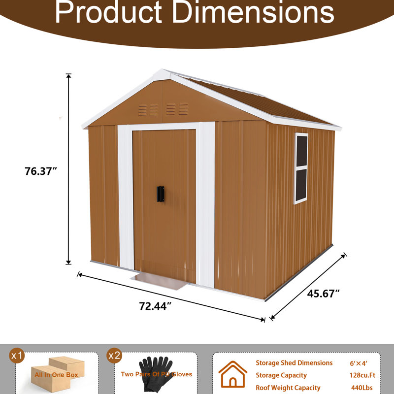 6 x 4 pi, remise en métal, fenêtres, porte verrouillable, ventilation, rangement dans la cour, acier incliné à 15 °, remise antirouille avec toit d'ingénierie et construction en acier galvanisé - pour les petits
