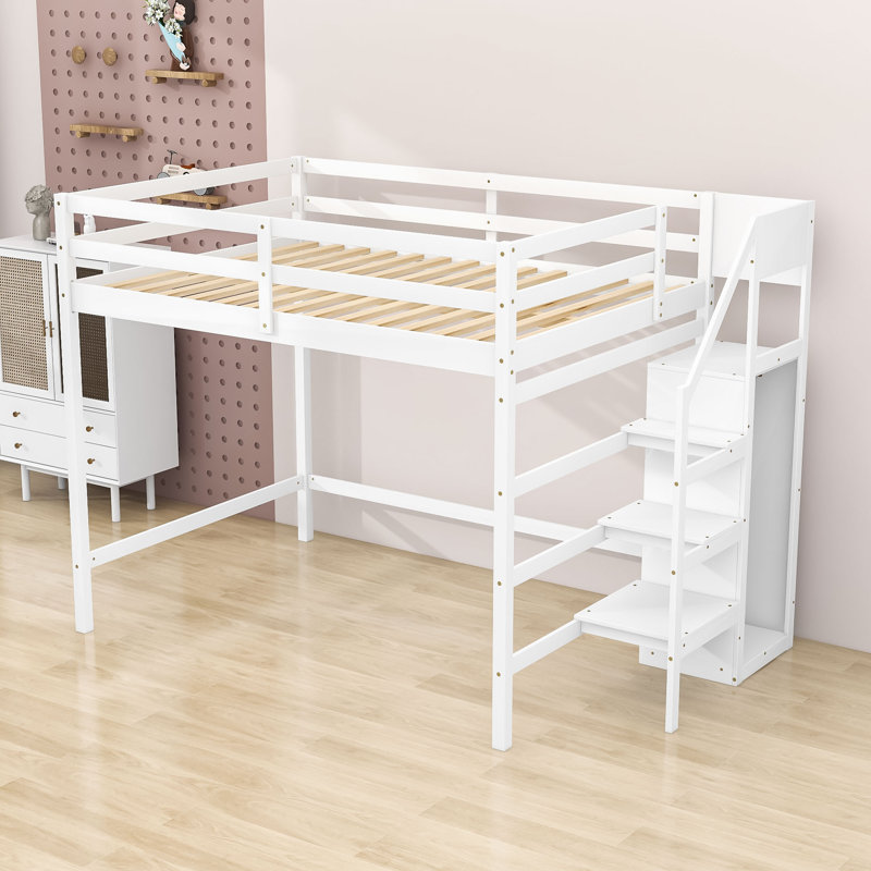 Fidana Kids Full Loft Bed, White
