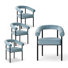 Fauteuils de salle à manger rembourrés en velours