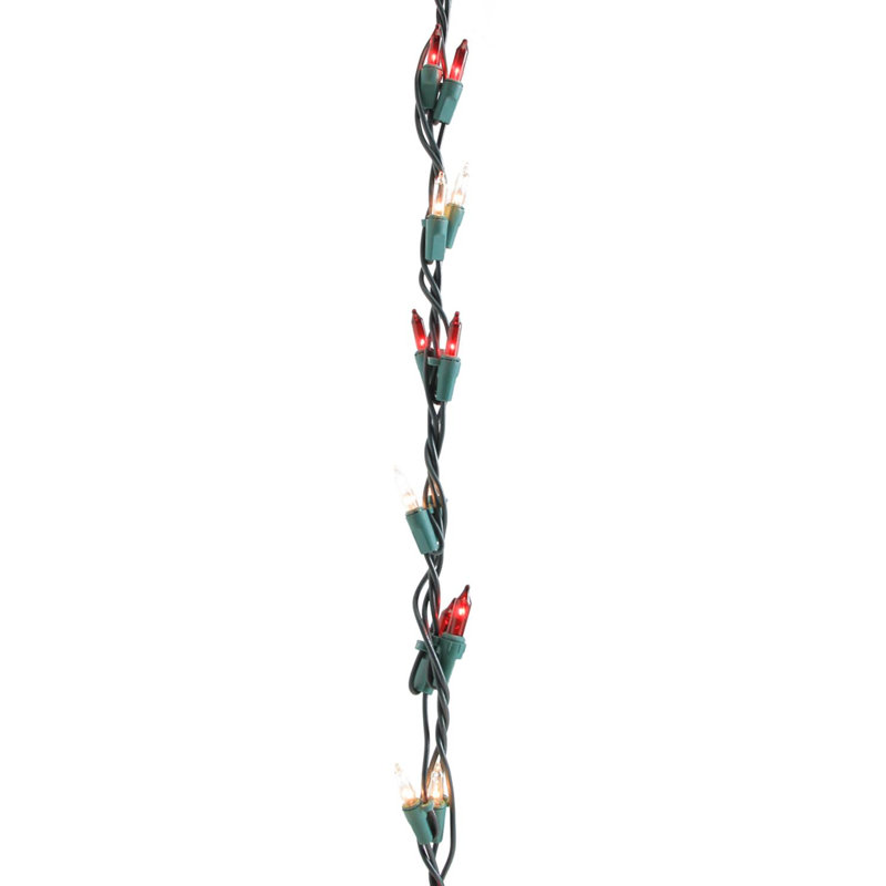 Guirlande 100 lumières de Noël, Transparent / Rouge