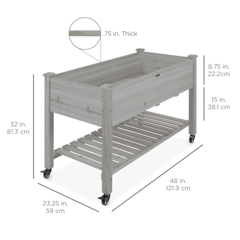 Shepard Elevated Planter, Gray