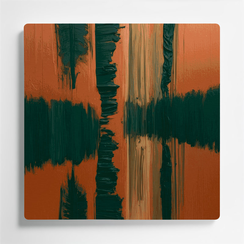Art mural abstrait en métal vert 74