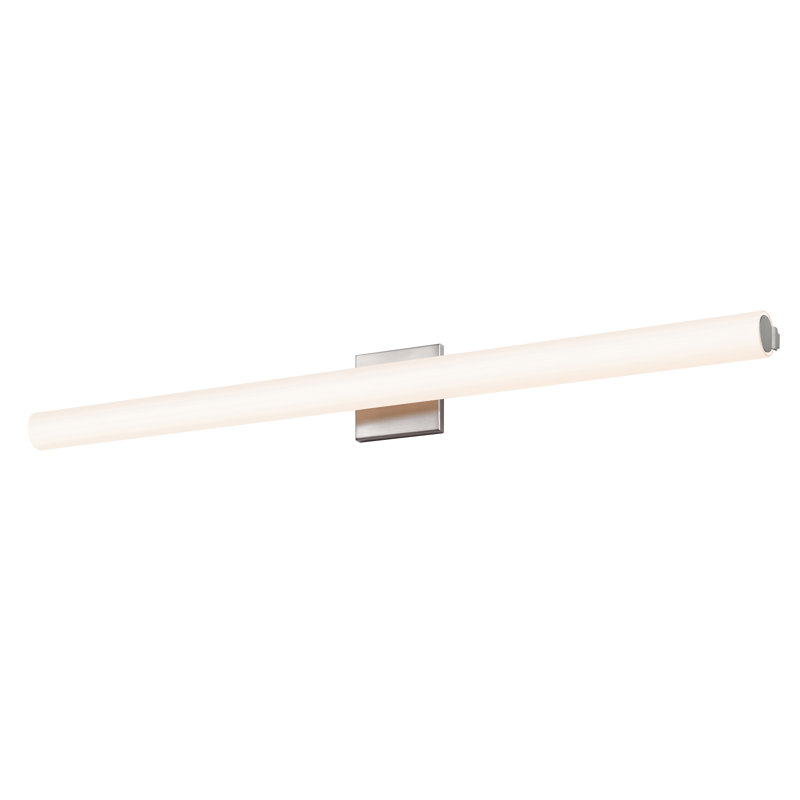 Tubo Slim 1 - Light LED Bath Bar, Drum, Satin Nickel