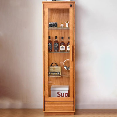 Brown Solid Wood+Tempered Glass Display Cases