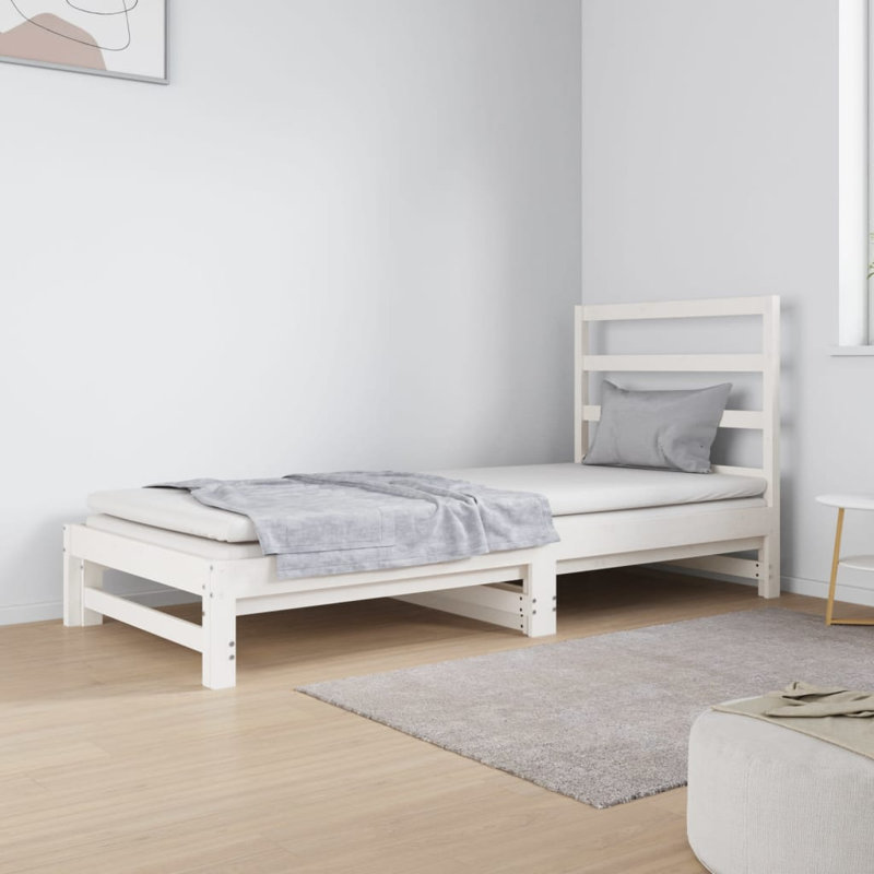 Russ Solid Wood Bed, White