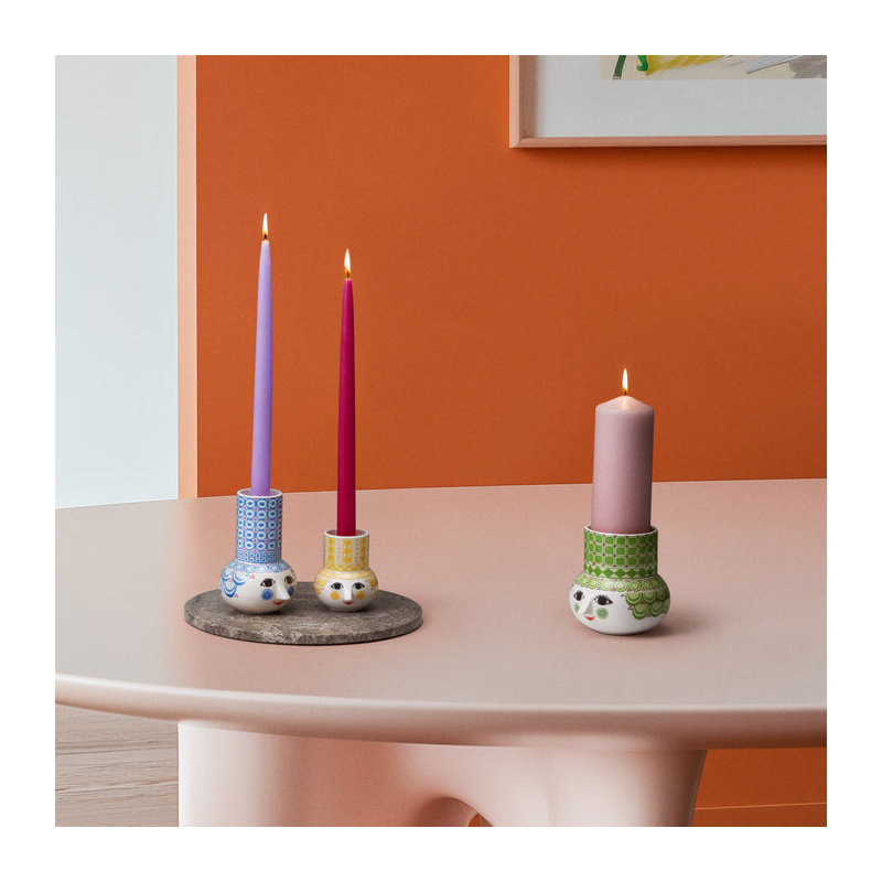 Olga Candlestick, 5.5" H x 3.5" W x 4.1" D, Green