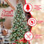 Arbre de Noël, baies rouges et pommes de pin - branches Pe + Pvc enneigées, conception à charnières pour une installation facile, support en métal robuste - décoration d'arbre de Noël naturelle et naturelle-1115040292