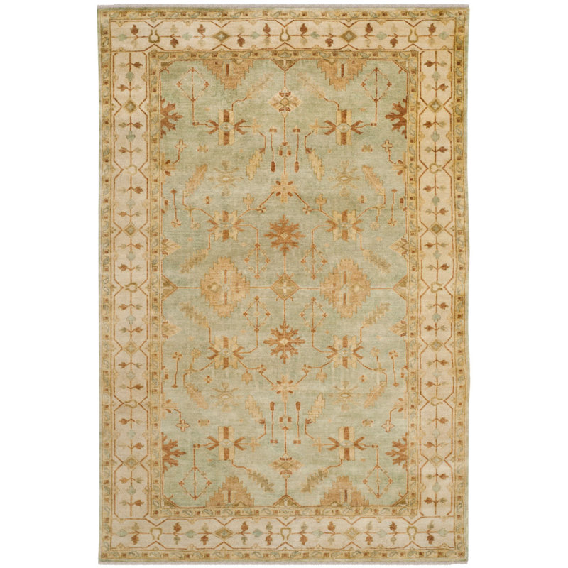 Tapis oriental en laine noué à la main Oushak, Rectangle 6 pi x 9 pi