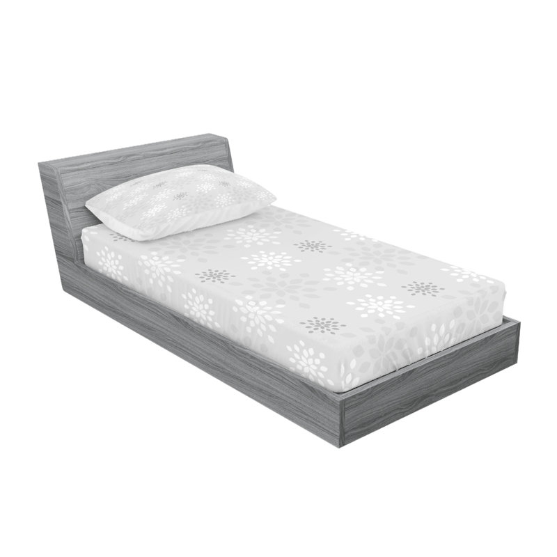 Drap-housse et taie décorative gris et blanc Ambesonne, Ensemble de draps pour lit simple très long + 3 p