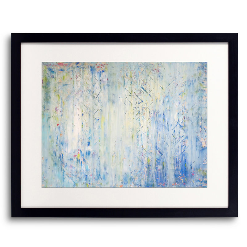 «Endless Summer» par Drew Gaffney - Peinture, H 25,25 po x l 31,25 po, Papier avec cadre noir