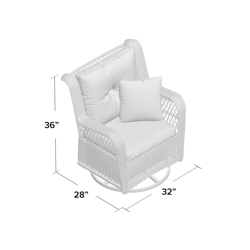 Chaise de patio avec coussins Rio Vista, Blanc, Bleu marine