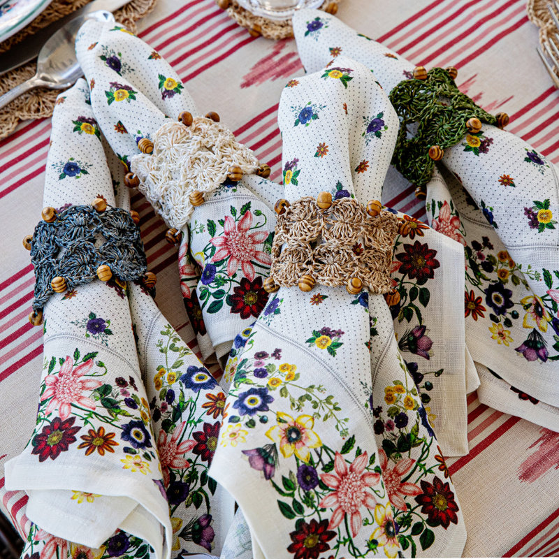 Mirabelle Napkin, White/Yellow/Blue